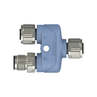 Konektor Adaptor M12 A-code Y-W Splitter 5 Pin untuk Kotak Sensor Aktuator Otomasi Pabrik, Pemasok Konektor Plc