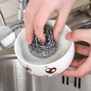 Éponge à récurer en laine d'acier, lot de 4, pour la vaisselle et le nettoyage des casseroles et poêles en acier inoxydable - Product Image 2