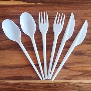 Esportazione usa e getta materiale PS coltello cucchiaio stoviglie sigillate singole posate di plastica bianca - Product Image 5