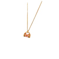 Délicat 18K Plaqué Or Lien Chaîne Petit Sac Pendentif Collier pour Femmes Accessoires de Bijoux à la Mode