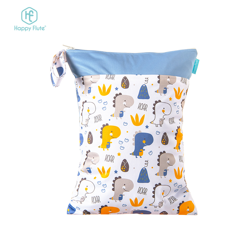 Happy Flute Washable Baby Cloth Diaper Nappy Bag Dry And Wet Separation Wet bag For Travel