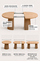 Table à manger convertible peu encombrante, de forme ronde à ovale, construction en bois massif, best-seller