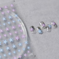 Nail art autocollant 5d, autocollant rose macaron étoile brillant nail art autocollant décoration