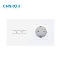 CNSKOU usine verre 1/2/3/4Gang maison intelligente Tuya Wifi Zigbee interrupteur tactile intelligent Module français accessoires prise murale
