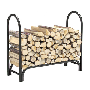 firewood rack and cover 8 foot Firewood Storage Log Holder for Indoor Outdoor Backyard 40 inch Fireplace Heavy Duty Steel Black