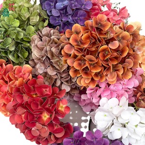 Fleurs artificielles d'hortensia à tige unique en soie pour décoration de mariage, de scène de Noël et d'allée, vente en gros d'usine - Product Image 1