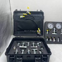 Kit de 3 manomètres hydrauliques pour machines de construction, avec 3 raccords en T, kit de test de haute qualité universel