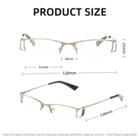 Gafas Ópticas de Metal de Media Montura, Diseño Moderno, Patillas Elegantes, Cómodas, Personalizables, Unisex, para Todas las Formas de Rostro, Envío Rápido