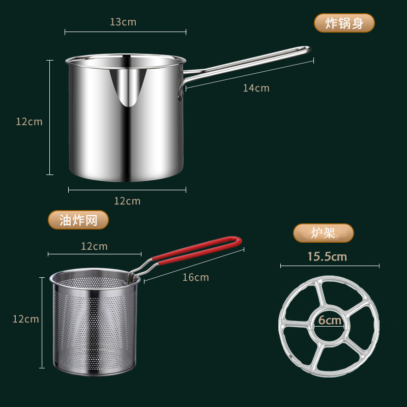 Modern Design 304 Stainless Steel Deep Fryer Pot with Strainer Tempura Fryer Pan for Chicken Fry & Kitchen Cooking Tools · image 6