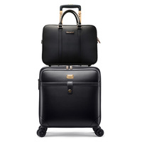 Ensemble de bagages élégant et multifonctionnel en cuir souple PVC pour homme, 2 pièces, valises à roulettes 16-28 pouces (20, 22, 24, 28 pouces)