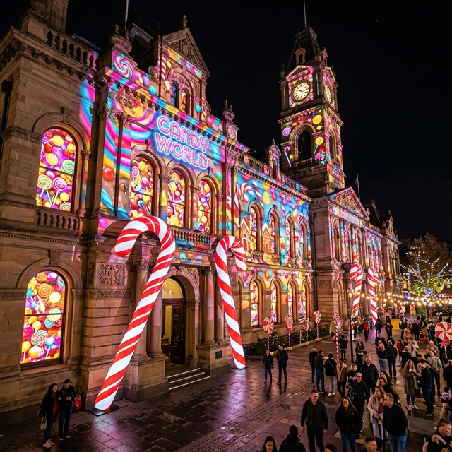 4K Outdoor Building Projection Mapping System for Festivals Events and Public Spaces