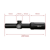 Lunette de visée télescopique compacte OEM d'usine LPVO 1-4X24 SFP avec illumination rouge à fibre optique et 11 niveaux de luminosité