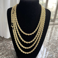 Chaînes en or en gros, collier en or 18 carats pour hommes et femmes