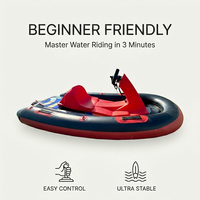 Oferta Especial: Go Kart Acuático Eléctrico Inflable con Volante, Tabla de Surf a Chorro Estable, Casco de PVC Rojo y Negro, Scooter Acuático