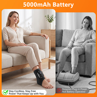 Masseur chauffant rechargeable pour chevilles, sans fil, avec télécommande, compresse chaude, massage par vibration, enveloppement pour pieds avec minuterie intelligente