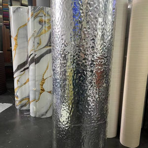 Pegatinas de azulejo DIY de ondulación de agua de Metal dorado plateado 1,2*2,8/2,9/3M cubierta de pared de mármol autoadhesiva fácil de limpiar impermeable para feo - Product Image 1