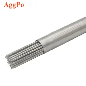 Espetos de churrasco de aço inoxidável reutilizável, 50 peças com cilindro, kit de agulha para churrasco, piquenique ao ar livre espeto longo de metal para churrasqueira