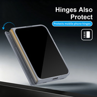 Penjualan Panas Casing Ponsel Lipat dengan Pelindung Kaca Tempered 360 Derajat Anti Guncangan untuk iPhone Duo 18 Fold ZFold7/6/5.