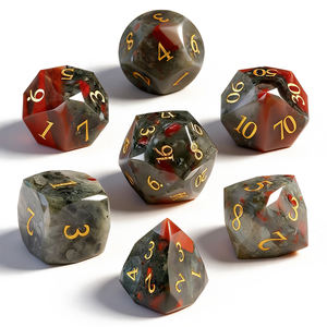 Conjunto de Dados de Pedra Preciosa Multifacetada de 7 Peças - D4/D6/D8/D12/D20 Personalizado para Jogos de RPG Dungeons & Dragons - Product Image 1