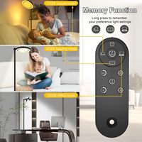 Lampe sur pied moderne à LED orientable avec télécommande, intensité réglable, hauteur ajustable, lampe circulaire multifonctionnelle pour salon et chambre à coucher
