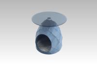 Nouvelle Arrivée - Table Basse Multifonctionnelle Tendance pour Salon, en Verre Trempé FRP, avec Niche pour Chat et Maison pour Animaux de Compagnie