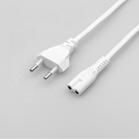 VDE Kabel 1 Meter Kabel Listrik Standar Eropa Putih EU Kawat Steker Dua Bulat
