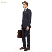 Traje de Hombre OEM ODM Premium con Solapa de Pico, 50% Lana, MED MOD |   Conjunto de Traje Formal de Dos Piezas para Negocios