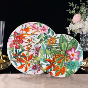 Ensemble de vaisselle de luxe en porcelaine fine pour restaurants, motif Forêt tropicale, vente en gros - Product Image 3