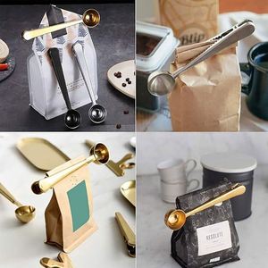 Custom LOGO 2 1 Stainless Steel Heavy Duty Durable Food Grade Reusable Modern Design Coffee <b>Measuring</b> <b>Spoon</b> Long Handle Scoop - Product Image 5