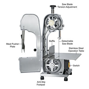 Sierra cortadora de carne y huesos eléctrica comercial multifuncional semiautomática para pollo, cabra y ternera congelados - Product Image 4