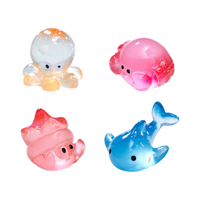 Dessin animé 3d résine mignon bureau mini jouet sous la mer créature petit animal marin aquarium bonsaï miniature résine statue figurine