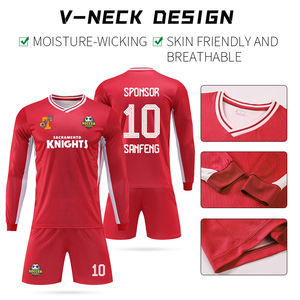 Футбольные майки с длинными рукавами на заказ для взрослых детей - Product Image 3