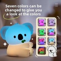 Veilleuse Koala en silicone, rechargeable par USB, à commande tactile, DIY, lampe de chevet colorée, lumière d'ambiance, cadeau d'anniversaire