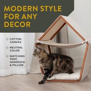 Eco-Friendly Modern Wooden <b>Portable</b> <b>Bed</b> for Dogs Off-the-Ground Removable Washable Breathable Customizable Small Carton - Product Image 2