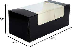 Cajas para Pastelería, Cajas Desechables para Donuts con Ventana Transparente, Cajas de Papel Negro para Empacar Galletas, Muffins, Cupcakes y Mini Pasteles - Product Image 4