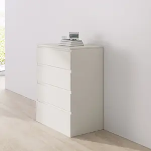 Gcon professional manufacturer factory price top modern 4 drawers sleek white storage cabinet