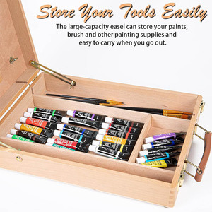 FOSKA Boîte de <span class=keywords><strong>peinture</strong></span> de chevalet d'art en bois professionnel robuste <span class=keywords><strong>et</strong></span> durable à usage multiple avec poignée - Product Image 5