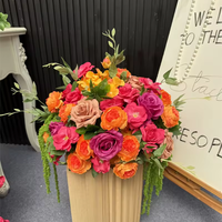 Boule de fleurs artificielle en rose marron orangé PPS en gros, 45 cm, pour centre de table de mariage et décoration d'événements