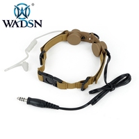Headset Taktis WADSN dengan Mikrofon Tenggorokan, Headband untuk Olahraga, Bodyguard, ANC, Penggunaan Luar Ruangan, Headphone Taktis WZ033