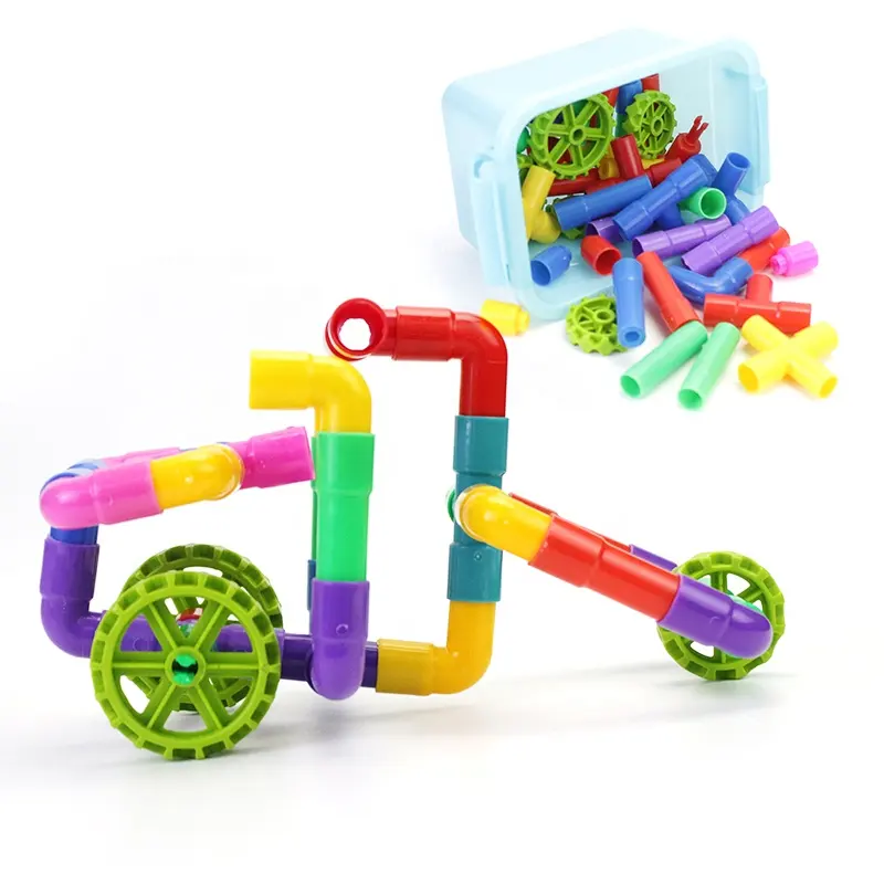 インターロッキングビルディングブロックフィジェットパイプ感覚玩具チューブプラスチックビルディングブロックプラスチック玩具パイプビルディングブロックチューブ