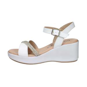 Sandales compensées blanches à plateforme pour femmes, confortables et à talons - Product Image 1