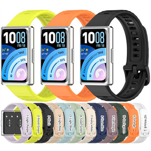 Bracelets pour <span class=keywords><strong>Huawei</strong></span> <span class=keywords><strong>Band</strong></span> 11, sangles en silicone durable avec connecteur métallique, bracelets de remplacement sportifs réglables pour femmes et hommes - Product Image 6