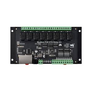 Module relais 8 canaux Waveshare avec double port Ethernet (C), protocole Modbus RTU, alimentation PoE, boîtier de montage sur rail de qualité industrielle, Chine - Product Image 3
