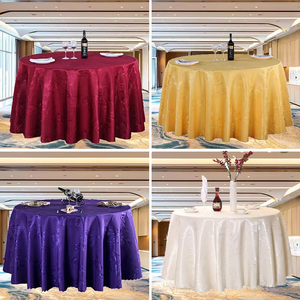 100% Polyester Luxury Round <strong>Table</strong> <strong>Cloth</strong> Decoration Banquet Wedding Embroidered Rosette Flower Tablecloth - Product Image 4