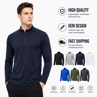 Magliette da Corsa a Maniche Lunghe con Mezza Zip e Logo Personalizzato, Asciugatura Rapida, Traspiranti, per Allenamento in Palestra, Abbigliamento Sportivo OEM ODM di Alta Qualità