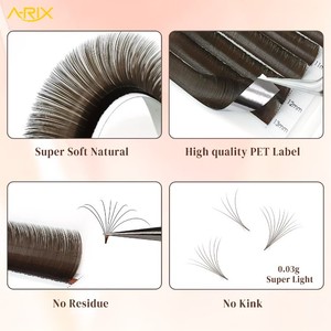 Extensiones de Pestañas A-RIX Marrón Fáciles de Aplicar, Pestañas Individuales Hechas a Mano, Volumen Completo, Pelo Sintético para Injerto en Salón - Product Image 3