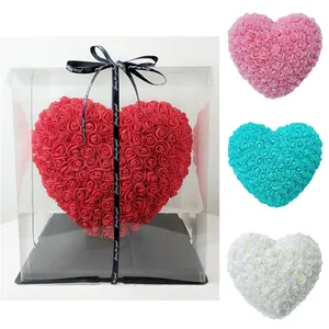 2022 New Coming Rose Flower LOVE Foam Rose Artificial Heart Shape PE Flower for Valentines Day Gifts