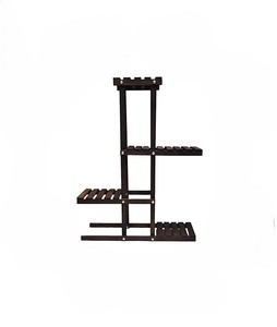 Support de plante en bois à plusieurs niveaux de conception unique pour le support de stockage de pot de jardin d'intérieur et extérieur et étagère de plante pour l'affichage - Product Image 6