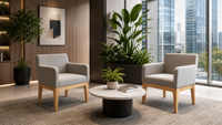 Fauteuil individuel de luxe léger pour salon d'affaires, ensemble de sièges robustes pour invités de bureau, idéal pour l'aménagement intérieur de bureaux modernes