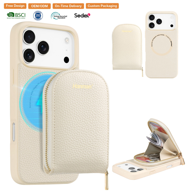 Customised Wear-Resistant Scratch-Resistant TPU+PC+PU Leather Magnetic Phone Case for 18/17/16/15/14/13 Pro Max-style